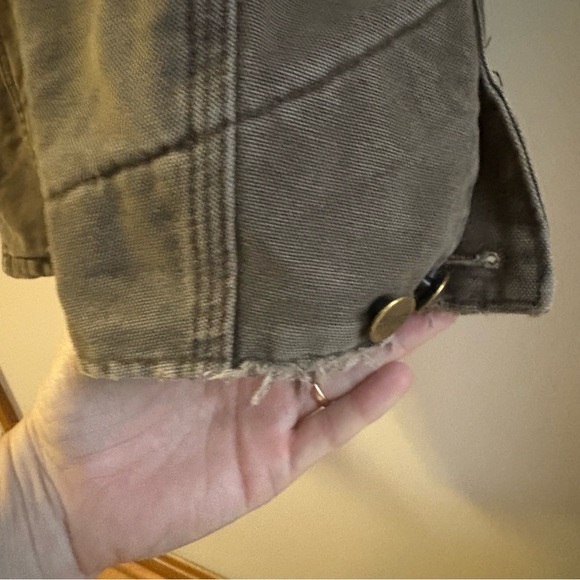 VTG Y2K Carhartt Chore Barn Coat Jacket LT Blanket Lined Canvas Workwear Brown - Picture 3 of 10